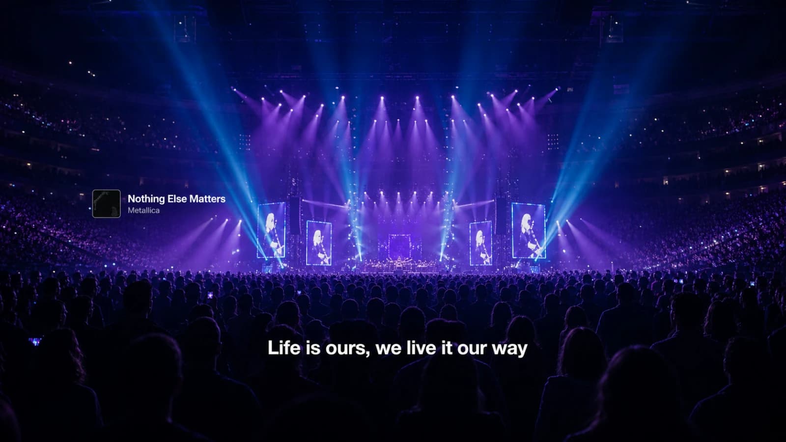 Lyrics floating in a live concert through XR glasses